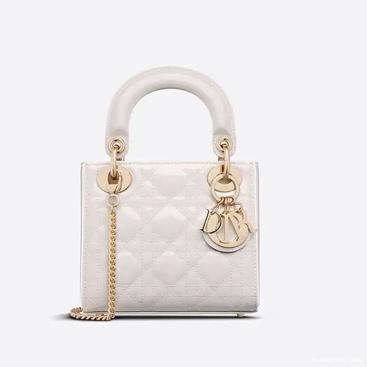 Calfskin Cannage Dior Mini Patent Bag White Lady 0603 Luxury